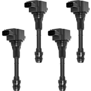 Motorevo 4PCS Ignition Coil Pack Compatible with Nissan 2.5 L4 Altima Sentra X-Trail 2002 2003 2004 2005 2006, Replace UF350 C1398 UF-350