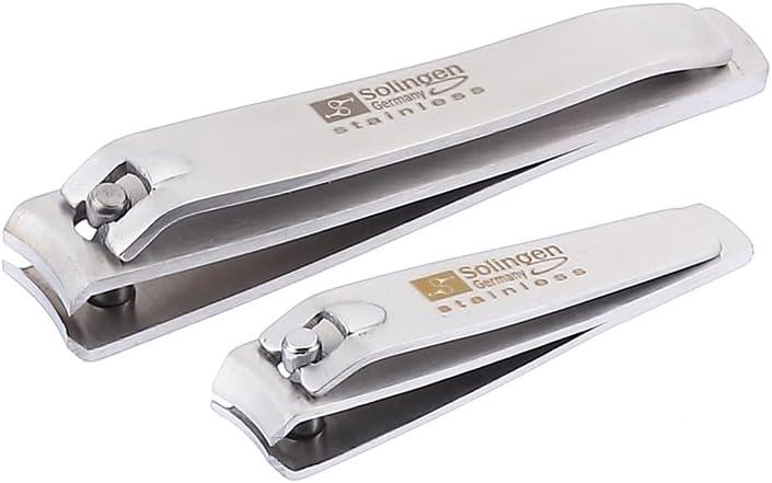 Nail Clippers | 2 Pcs Professional Sharp Tools Set | Stainless Steel Metal Made in Germany | Kit for Manicure & Pedicure ToeNail FingerNail Care For Women Mens and Baby