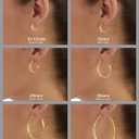Amazon Essentials Gold Plated or Stainless Steel Flattened Hoop Earrings