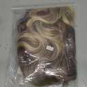 Highlight V Part Wig Ombre Upgrade Glueless U Part Wig Clip in Hair Extensions Synthetic Half Wig for Black Women Long Brown Blonde Hair Replacement Wigs for White Women (T4/33/15#)