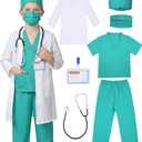 Costumerry Doctor Costume for Kids Toddler Doctor Costume for Boys Girls Halloween Dress Up Party (10-12 Years)