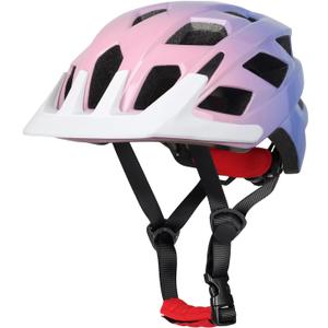 Kids Bike Helmet, 2 Size Adjustable for Youth Toddler Boys & Girls 3-5-8-10-12-14 Years, Child Helmets with Visor for Skating Cycling Scooter (Pink Purple Gradient, M: 54-58 cm / 21.3"-22.8")