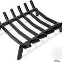 Fireplace Grate 17in Heavy Duty, Small Fire Grate for Inside Fireplace, Firewood Log Rack Holder, Fireplace Accessories, Chimney Hearth Wood Stove Burning Indoor, 6 Bars Fire Pit Grate for Outdoor