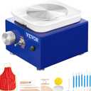 VEVOR Mini Pottery Wheel for Kids and Beginners, Complete Pottery Kit with 2 Turntables 2.6in/3.9in and 17 Accessories Tools, 0-300RPM Speed Adjustable, Craft Christmas Gifts for Kids Teens Adults
