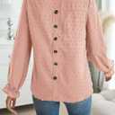Falechay Womens Boho Tops Long Sleeve Shirts For Women Cute Crewneck Blouse Dressy Casual Swiss Dot Crochet Hollow Top 2026 (XXL)