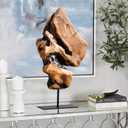 WELLAND Irregular Cedar Wood Sculpture 8.75" W x 1.75" D x 17.75" H Natural Edge Tabletop Statues, Handmade Ornaments, Dcor for Living Room, Home Office, Bedroom
