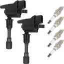 ECCPP 2 Ignition Coils with 4 Iridium Spark Plugs,UF408,coils packs,for mazda Miata 2001 2002 2003 2004 2005 L4 1.8L,UF408,50087,5C1208