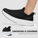 Womens Slip On Walking Shoes Breathable Sneakers for Women Lightweight Casual Shoes (10, Black/White)