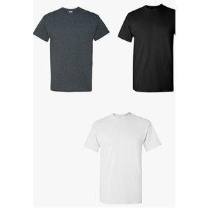 Gildan Blank T-Shirt - Unisex Style 5000 Adult, Large, Pack of 3