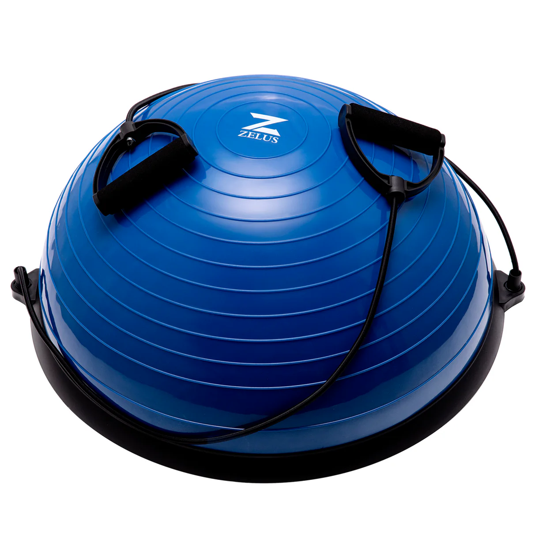 Zelus Fitness Balance Trainer 23-Inch Balance Ball with Resistance Bands Blue Zelus Fitness Balance Trainer 23-Inch Balance Ball with Resistance Bands Blue