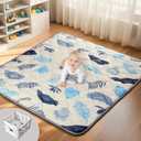Baby Play Mats for Floor, 50x50 Playpen Mat, Thicken Cushioning Padding Foam Playmate for Baby and Toddlers Infants, Non-Slip & Machine Washable Tummy Time Mat (Ocean Blue)