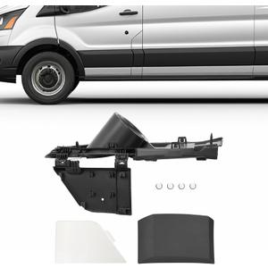 HECASA Fuel Gas Filler Pocket Housing Hinge Door Cover Kit Compatible with 2015-2023 Ford Transit Van 150 250 350 HD Replacement for CK4Z-5427936-J CK4Z-61405A26-B (Housing+White Cover+Door Molding)