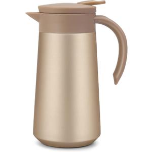 28oz Coffee Carafe Airpot Insulated Coffee Urn Stainless Steel Vacuum Thermal Pot Flask for Coffee, Hot Water, Tea, Hot Beverage (Golden)