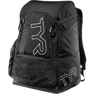 Alliance Backpack TYR Wet/Dry Athletic Gym and Pool Bag for Men and Women - Separate Wet/Dry Compartments, 45L Capacity, Ergonomic, Water-Resistant (Black/Black)