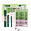 KEYYOU Lisbon Lash Clusters Kit Fairy Lash Extension Kit C Curl 108Pcs Eyelash Extension Kit Wispy Natural Invisible Band Lash Kit with Waterproof DIY Lash Extension Kit at Home(Lisbon-C-8-16MIX)
