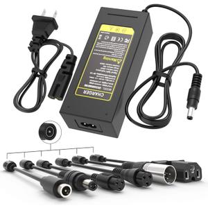54.6V 2A Fast Charger with 7 Plugs for 13S 48V Lithium Battery, BOEEA Universal Lithium Battery Charger Replacement for Jetson, Gotrax, Razor, Ninebot, Segway, Swagtron, Hiboy ect