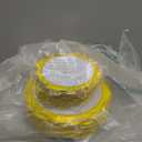 realluck 100 PCS White and Yellow Disposable Plates for 50 Guests, Scalloped Plastic Plates Include 50 Dinner Plates and 50 Dessert Plates for Party, Wedding