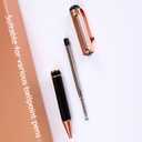 5 x HeTaoCat Black Ink Refill Pack of 5, Replaceable Ballpoint Pen Refills, Medium Point Metal Refil (Black)