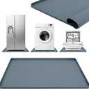 Washing Machine Pan, 27x 27inch Silicone Drip Pan with Raised Edge - Non-Slip Anti-Vibration Mat for Washer and Dryer, All-Purpose Home Floor Protectors (Grey)