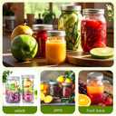 52Pcs Wide Mouth Canning Lids, Rings for Ball & Kerr Mason Jar Lids with Bands - Food Grade with Silicone Airtight Seal Split-Type Metal Large Ball Lids (Silver)