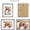 Hongkee 11x14 Picture Frame with Real Glass - 8x10 Wooden Frame with Mat, Horizontal and Vertical Display for Wall or Tabletop (Grey, 1 Pack)