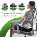 A-Pce Seat Cushion-Large Memory Foam Cushion for Office Chair-Sciatica & Lower Back & Coccyx Pain Relief-Coccyx Cushion for Car&Long Sitting at Work,Black