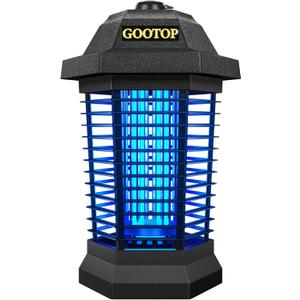 GOOTOP Bug Zapper Outdoor, Mosquito Zapper, 3 Prong Plug in Electric Fly Zapper, Mosquito Killer, Fly Traps, Flying Insects Zapper Indoor Outdoor, 4200V, ABS Plastic Outer (Black)