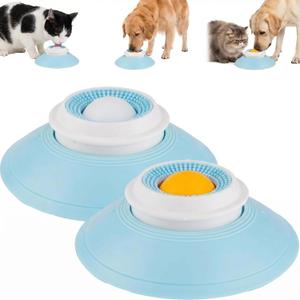 Dog Cat Lick Sphere Slow Feeder for Liquid Food & Peanut Butter,Interactive Licksphere for Dogs Anxiety Relief,Non-Slip Licking Bowl Enrichment Toys to Healthy Diet Food Container for Dogs Cats