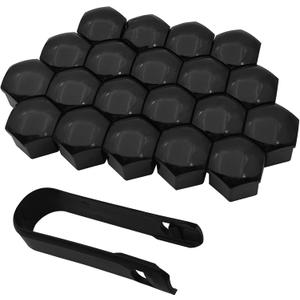 Damwot 20PCS Lug Nut Covers, 19mm Hexagonal Nut Covers with Removal Tool, Car Wheel Nut Caps, Wheel Center Bolt Caps, Universal for Most Car Lug Nut Caps, Automotive Exterior Accessories (Black)