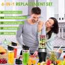 Blender 16oz Cups Replacement for Ninja - 3 Pack Ninja Blender Cups with Lids, Compatible with Ninja QB3001SS, BL770, BL780, BL660, BL740, BL810, Nutri Ninja Series Blenders