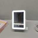 YEKKOPT Rechargeable Small Vanity Mirror with Lights,9"x11"Portable LED Desk Mirror, Make up Mirror with Lighting,Touch Screen with 3-Color Lighting, Dimmable, for Shaving, Tabletop, Bedroom