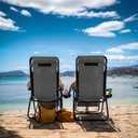 Nestl Zero Gravity Chairs, Portable Patio Lounge Chair Outdoor with Pillows & Cup Holder Trays, Adjustable Steel Mesh Reclining Camping Chair, Folding Patio Lawn Chair for Deck, Beach, Yard - Grey, Single