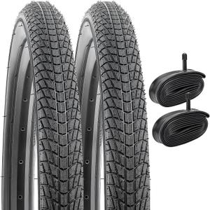 YUNSCM 2-PCS 16" Bike Tires 16 x 1.75/47-305 and 16" Heavy Duty Bike Tubes Schrader Valve Compatible with Road/Stroller Bike 16x1.75 Kid Bicycle Tires and Tubes (Y-967)