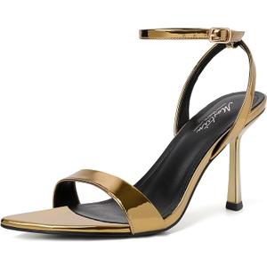 Mostrin Heels for Women Strappy Lace Up Ankle Strap Heels Pointed Open Toe Stiletto High Heeled Sandals for Prom, Party, Daily 6.5