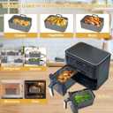 Silicone Air Fryer Liners 10QT, Reusable Airfryer Basket Liners for Ninja DZ550/DZ401, 2Pcs 5QT Large Air Fryer Accessories, Dishwasher safe (8.46 * 5.9 inch 10 QT, DZ401 - Black)