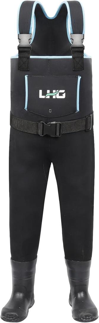 Waders for Kids Waterproof Neoprene Chest Waders Insulated Hunting Fishing Youth Waders for Boy Girl (4/5 Little Kid, Black)