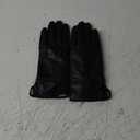 Winter Leather Gloves for Women, Warm Touchscreen Driving Texting Cashmere Lined Gloves (Medium, Black)
