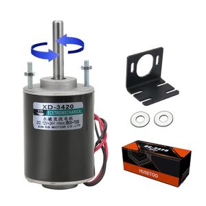 High Torque DC Motor 12 V/24 V Permanent Magnet Motor Mini DC Motor DIY Generator Motor 30W CW/CCW 3500/7000RPM with Moun