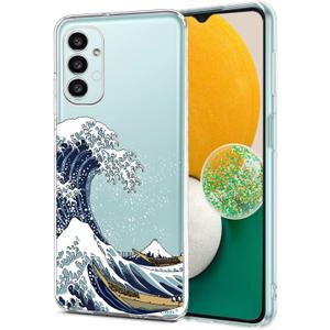 Unov Case Designed for Galaxy A13 / A04S, Crystal Clear Phone Case with [Anti-Slip Embossed Pattern], Shockproof Slim Protective [Anti-Yellowing TPU] Back Cover, Great Wave