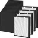 P358 Replacement Filter Compatible with HEAPETS P358 Pet Air Purifier, 3-in-1 Air Filter for Pet Hair, Dander, Odor, Includes 4 Composite Filters and 12 Pre-Filters