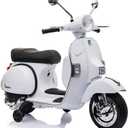Best Ride On Cars Vespa Scooter, White, Large