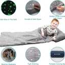 Kids Sleeping Bag for Girls & Boys, Large Kids Sleeping Bag with Pillow, Glow in The Dark Slumber Bag,Soft and Comfortable for Childern Daycare, Sleepovers Travel, Grey