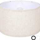 OUTON Beige Large Drum Lamp Shades for Floor Lamps, 16" Top x16" Bottom x 9" High, Easy to Assemble, Replacement Linen Lampshades for Table Lamps & Bedside Lamps (1.65" Spider)