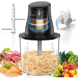 Electric Chicken Shredder Tool: 250W Multifunctional Press-to-Operate Meat Shredder Tool with Large Capacity - Meat Grinder for Chicken Breast, Meats, Fruits, Vegetables, Nuts (Black)