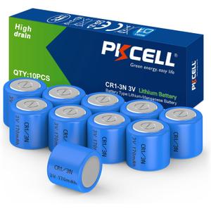 PKCELL CR1/3N 3V Lithium Battery DL1/3N 10-Pack