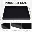 Velvet Jewelry Tray for Drawers Black Jewelrys Display Tray Stackable Jewelry Organizer Trays for Necklace Bracelet Ring Watch (1, Black)