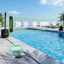 Hikeen Pro Pool Volleyball Net, 15-30FT Adjustable Full Set with Weighted Base, Aluminum Alloy Tubes & Volleyball, Heavy-Duty System for Pool Games & Water Activities