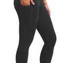 SIS QUEEN Leggings for Women 25" High Waisted Workout Yoga Pants with Pockets Tummy Control Soft Compression
,Large