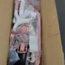 Garvee 7-in-1 Foldable Baby Tricycle with Push Handle, Toddler Trike with 360° Rotatable Seat, Safety Harness & Removable Canopy, Kids Balance Bike & Stroller Modes, Pink