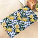 Bright Lemon Tile Indoor Door Mat Stylish 17x29.5in Non-Woven Fabric Floor Doormat with Fresh Yellow Fruit Design, for Porch Insider,Bedroom,Living Room - Fun Decor Rug Gifts